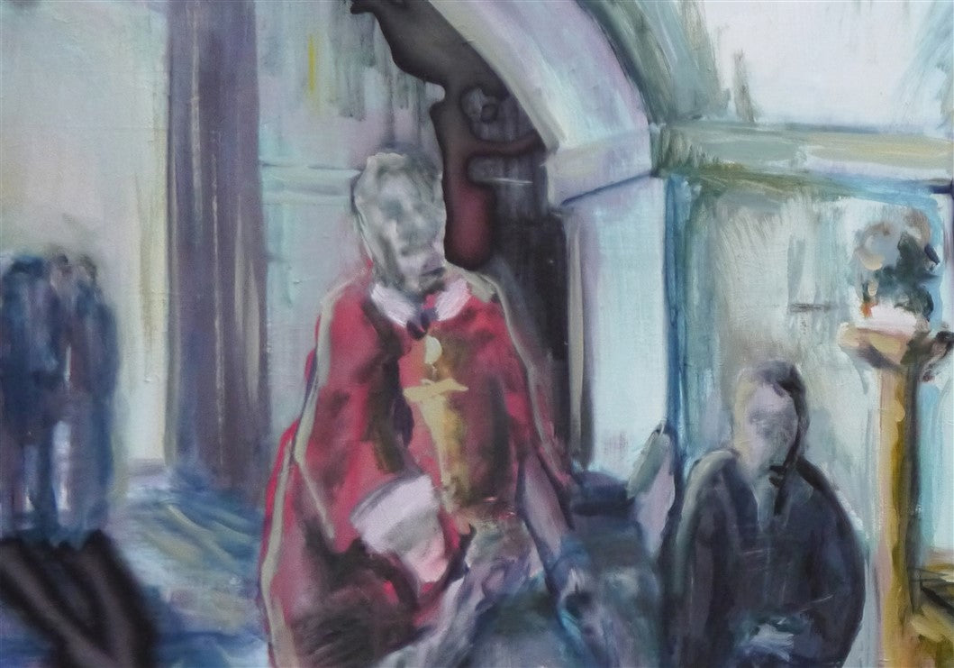 The priest is introduced to the temple on a donkey.