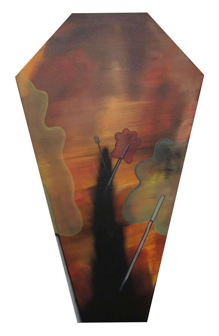 Coffin with a Gummy Bear Trail.