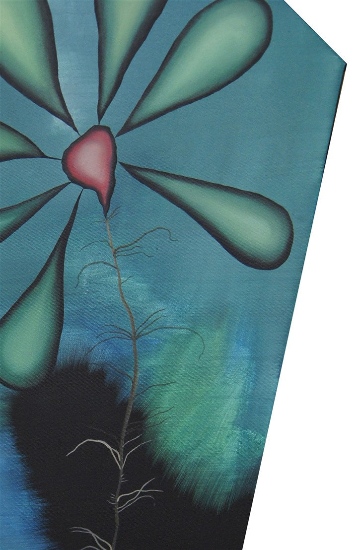 Coffin with a Blue Flower.