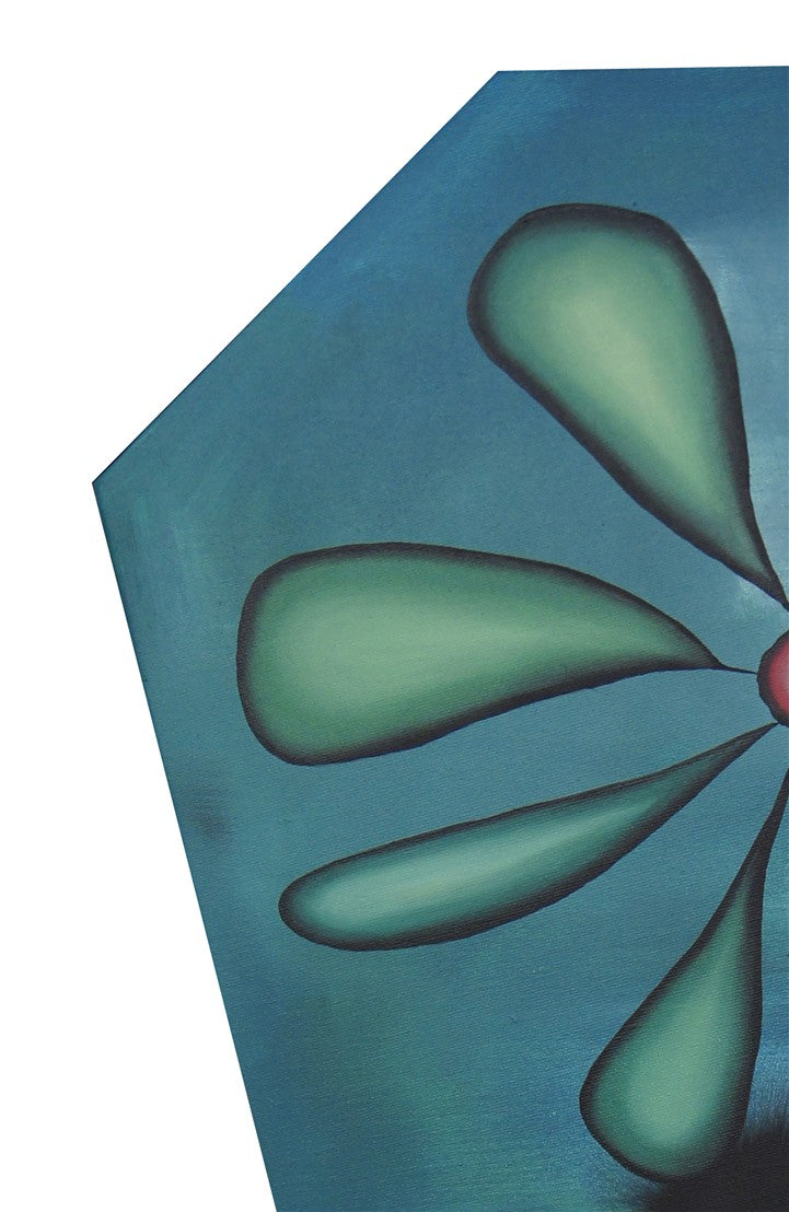 Coffin with a Blue Flower.