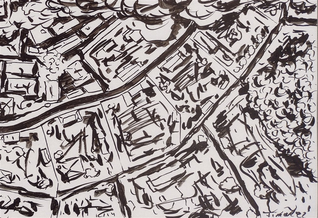 From a bird's eye view.