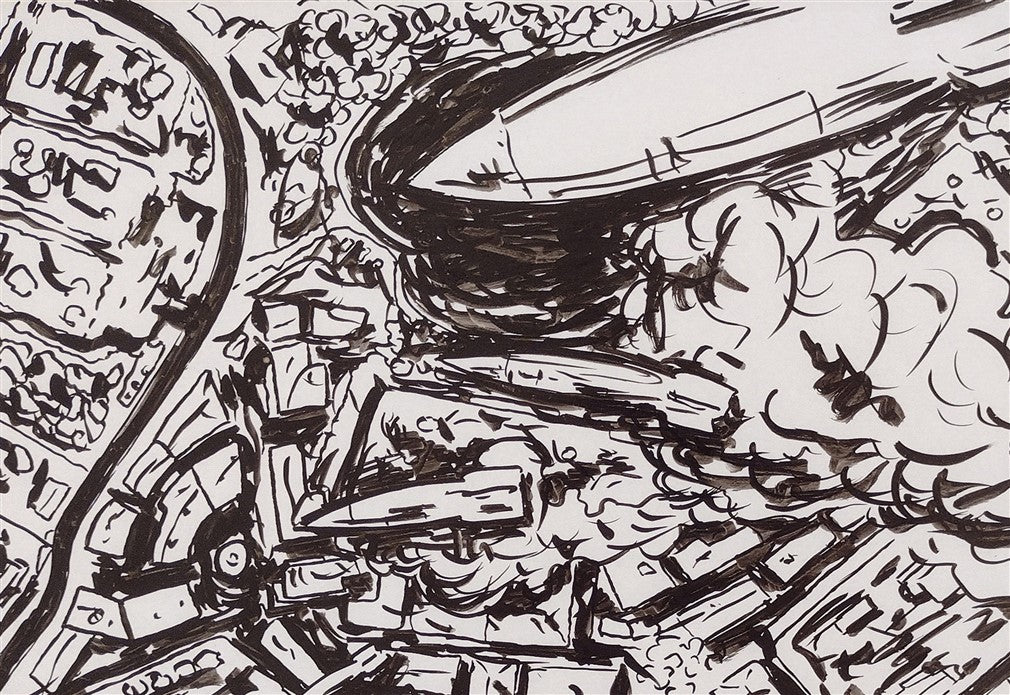 From a bird's eye view.